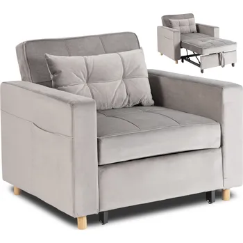 Obývací pokoj JAKS Rozkládací křeslo šedý velur Solor