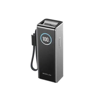 Powerbanka EcoFlow RAPID Power Bank (25000 mAh, 170 W, 100 W zabudované kabely) - stříbrná