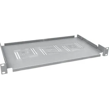 Rozvaděč Solarix Police 19" 1U 250mm ukládací plato RAL 7035 úchyt na přední lišty UP-02-G