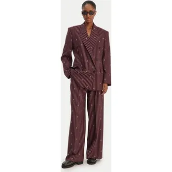 Dámské kalhoty HUGO Kalhoty z materiálu Haviri 50554419 Bordó Relaxed Fit 36