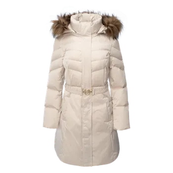 Dámský kabát Dámský Kabát GUESS MARINA MEDIUM REAL DOWN W5BL30W2802-A115 – Béžová L