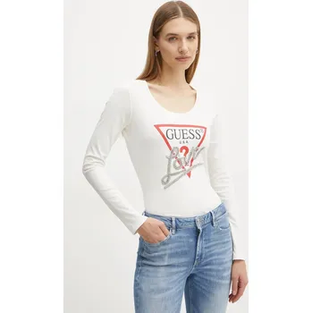 Tričko s dlouhým rukávem Guess W5RI64.I3Z14 béžová 01X, vel. M