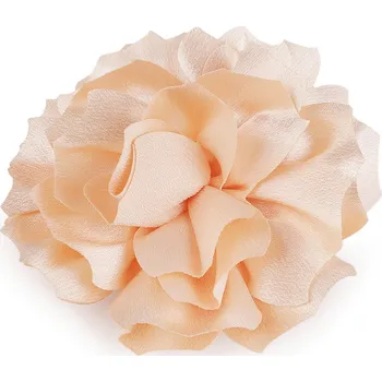 Brož Výprodej - Brož / ozdoba do vlasů saténový květ Ø11 cm - lososová sv. Varianta: 2 lososová světlá, Balení: 1 ks