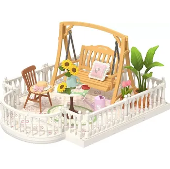 Stavebnice RoboTime 3D dřevěná skládačka Rozšíření pro miniatury domečků Terasa s houpačkou