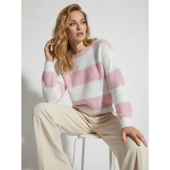 Dámský svetr Sinsay - Pruhovaný svetr - pastelová růžová - 391GZ-03X - 391GZ-03X-M