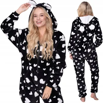 Dámský overall Teplý overal z plyšového fleecu Plushora černý uni