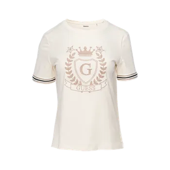 Dámské tričko Dámské Tričko s krátkým rukávem GUESS MURIEL SS T-SHIRT V5BI08J1314-G1O6 – Béžová S