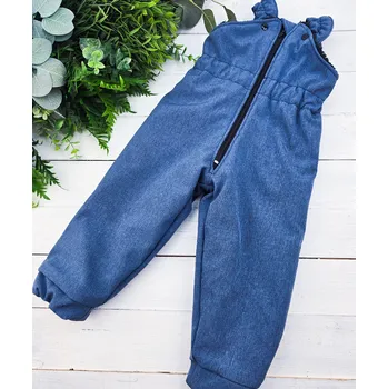 Dívčí kalhoty Kulišárny Zimní funkční SOFTSHELL kalhoty s laclem ŠEDOMODRÁ VELIKOST: 86-92