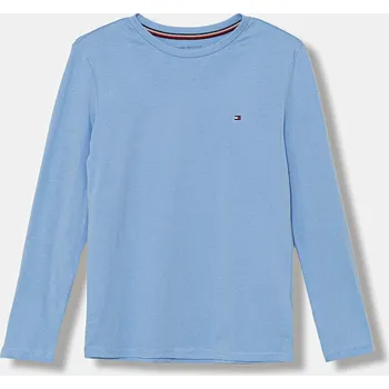 Dětské bavlněné tričko s dlouhým rukávem Tommy Hilfiger 2-pack UK0UK00077.9BYA modrá 55X, vel. 152-164