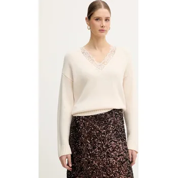 Pánský svetr Svetr z vlněné směsi IBlues RICAMO 2527366025200 béžová 01X, vel. M