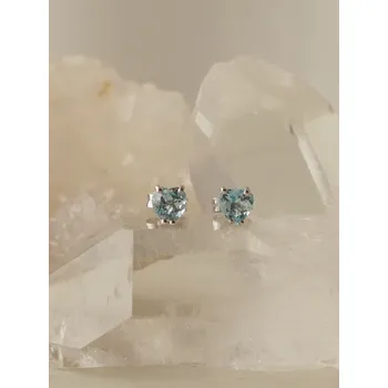 Náušnice Modrý Topaz náušnice srdíčka