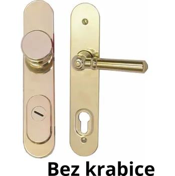 Dveřní kování KOMAS Dveřní kování bezpečnostní klika/madlo s překrytím vložky zlatá rozteč 90