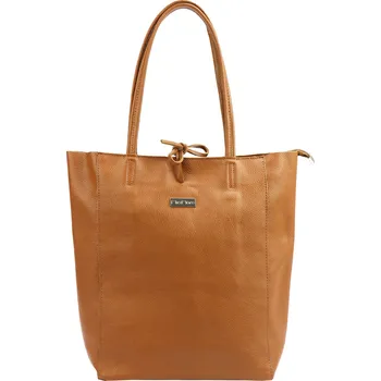 Kabelka Kožená kabelka přes rameno MiaMore 01-014 Z camel