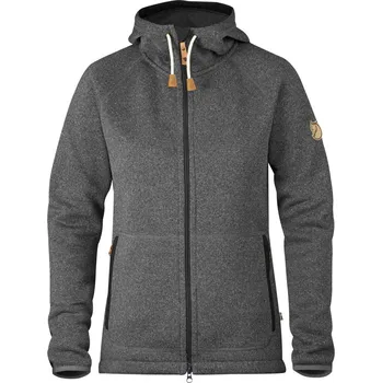 Dámská mikina fleecová mikina dámská FJÄLLRÄVEN Övik Fleece Hoodie W Dark Grey - S