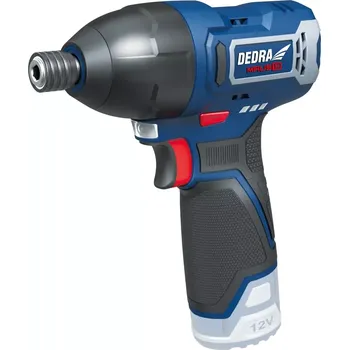 Dedra MAUS12 Mini Aku rázový utahovák 12V 1/4",120Nm, DED7333 (Dedra DED7333 Akumulátorový rázový utahovák 1/4" 2700 RPM, bez baterie)