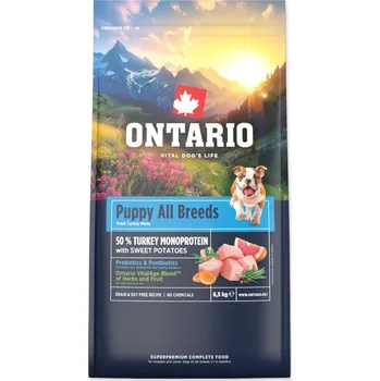 Krmivo pro psa Ontario Puppy All Breeds Turkey monoprotein 13 kg