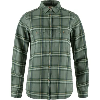 Dámská košile dámské košile s dlouhým rukávem FJÄLLRÄVEN Övik Heavy Flannel Shirt W Patina Green-Deep Patina - XS
