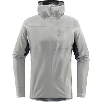 Pánský svetr Haglöfs L.I.M Mid Comp Hood Men, Concrete/Magnetite - pánská mikina M + Doprava zdarma