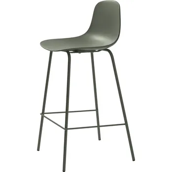 Barová židle Barová židle Whitby olivová s opěrkou moderní do kuchyně a k ostrůvku 67 cm UNIQUE