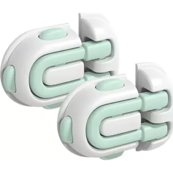 Dětsný nábytek Dětská pojistka na lednici – bílá / zelená (set 2 ks)