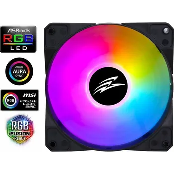 PC ventilátor EVOLVEO 12FS ventilátor 120mm, ARGB, černý rám, slave