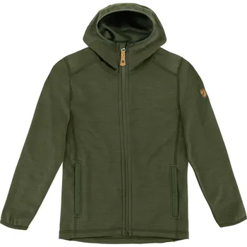 zateplená bunda dětská FJÄLLRÄVEN Kids Keb Fleece Hoodie Deep Forest - 134