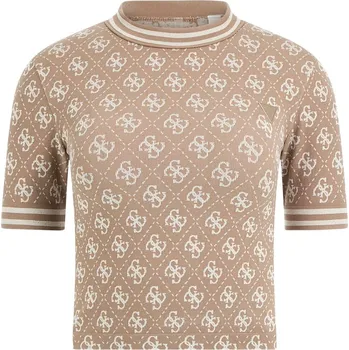 Dámské tričko Dámské Tričko s krátkým rukávem GUESS 4G RHOMBUS SEAMLESS SS TOP V5BP07K2000-FNGY – Hnědá XS/S