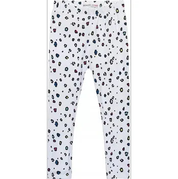 Dívčí legíny MINOTI bílé s puntíky, velikost 134