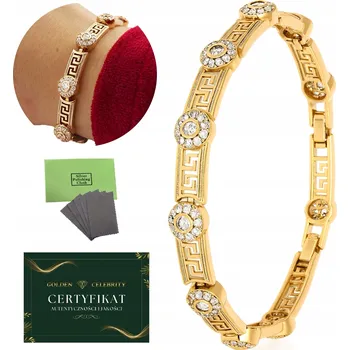 Náramek ZLATÝ DÁMSKÝ NÁRAMEK Z CHIRURGICKÉ OCELI, POZLACENÝ, SE ZIRKONY