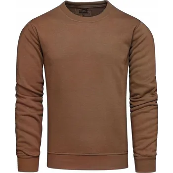 Pánská mikina Pánská mikina hnědá bez kapuce Recea L