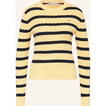 Dámské oblečení Tommy Hilfiger Dámský Svetr, tmavě žlutá / tmavě modrá, 44