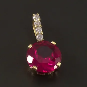 Přívěsek Goldpoint Zlatý přívěs velký rubín se zirkony Váha: 1.75 g