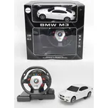 Mamido Autíčko na dálkové BMW M3 1:18 s volantovým ovládáním bílé MT1327