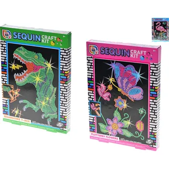 kreativní sada L2795 Dekorativní sada s flitry pro vytvoření třpytivého obrázku - 23 x 32,5 cm