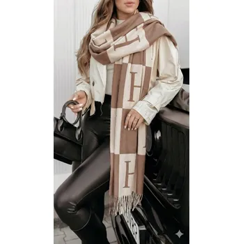 Šála Kašmírová šála béžovo-hnědá