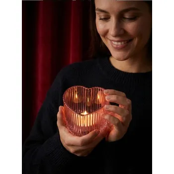 Svícen Sinsay - Svícen ve tvaru srdce - růžová - 881IN-30X - 881IN-30X-ONE