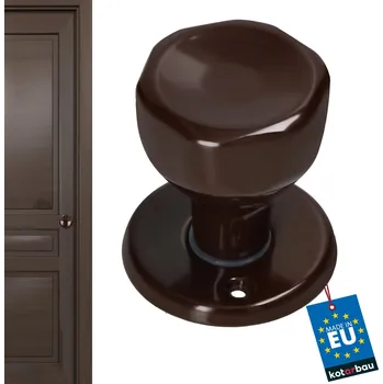 Dveřní kování Otočná koule na dveře a branky - hnědá
