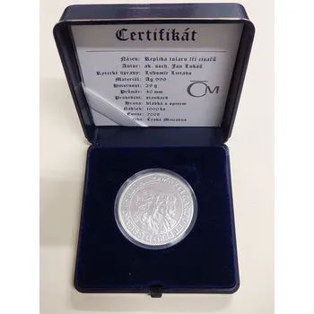 Sběratelství Česká mincovna Stříbrná replika tolaru tří císařů, Česká mincovna 2008 29 g