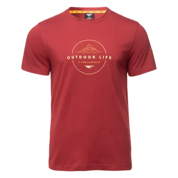 Pánské tričko Pánské Tričko s krátkým rukávem HI-TEC HOGAN M000277908 – Vínová M