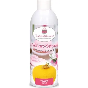 Přisada na vaření a pečení Velvet sprej žlutý, 400g - Cake Masters