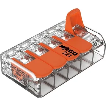 Wago 221-615 svorka krabicová s páčkou 5 x 6 mm