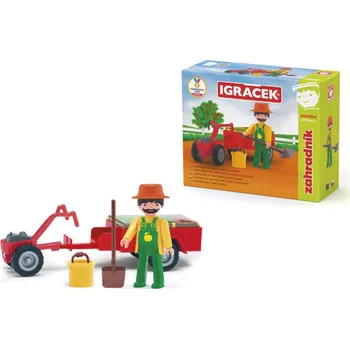 Figurka efko Igráček Zahradník - figurka s traktůrkem a příslušenstvím