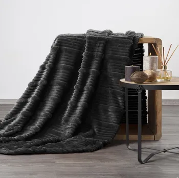 deka FLANELOVÁ DEKA NINA 200X220 CM ČERNÁ
