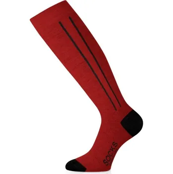 Pánské termo ponožky Lasting lyžařské merino podkolenky FWC-319 červené 25/26 L