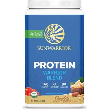 Proteinový nápoj Sunwarrior Warrior Blend Organic Protein, Čokoláda s arašídovým máslem, Prášek 750 g