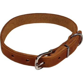 Obojek pro psa BAFPET Obojky z mastné kůže, ZUBR Barva: Koňak, Rozměr: 16mm x 40cm /26-36/ 14102Z