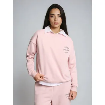 Dámské oblečení Sinsay - Mikina s kulatým výstřihem - růžová - 996FI-30X - 996FI-30X-XS