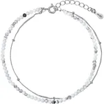 Stříbrný dvojitý náramek s bílými howlity 13114.1