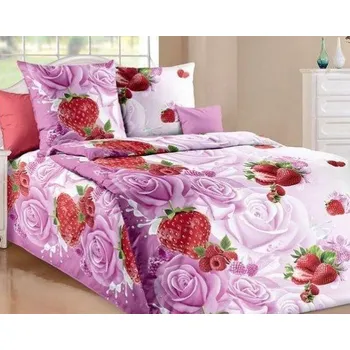 Povlečení Bavlněné povlečení Jahodová romance 140x220 70x90