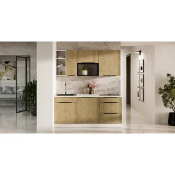 Kuchyňská linka Kuchyňská linka 180 cm Cremona 1 - Bílá + Dub cremona